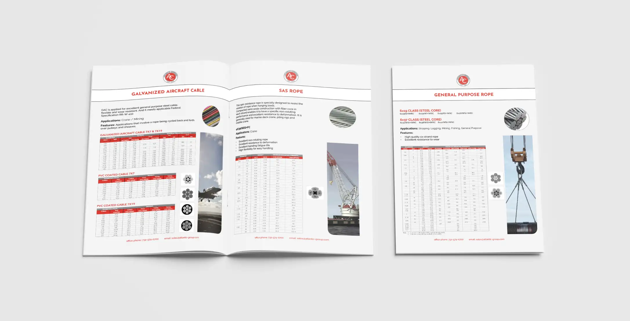 Atlantic Cordage product sell sheets by category