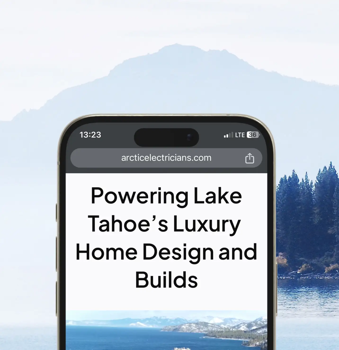 Arctic Electricians site on mobile