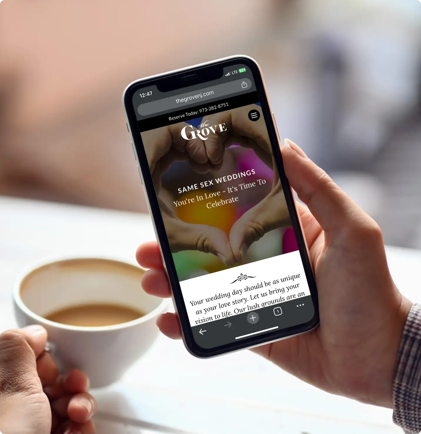 The Grove search presence on mobile