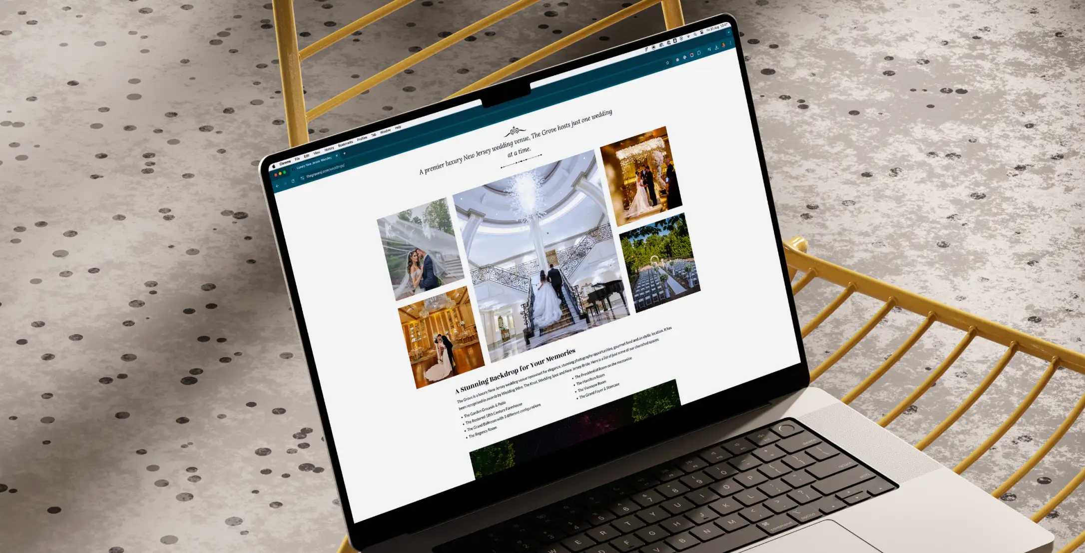 The Grove website on a laptop